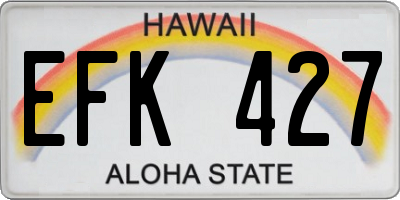 HI license plate EFK427