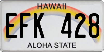 HI license plate EFK428