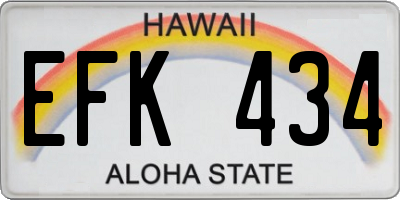 HI license plate EFK434