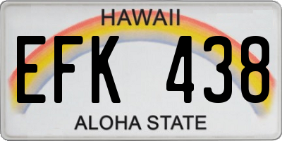 HI license plate EFK438