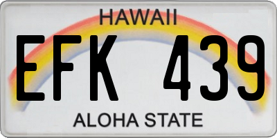 HI license plate EFK439