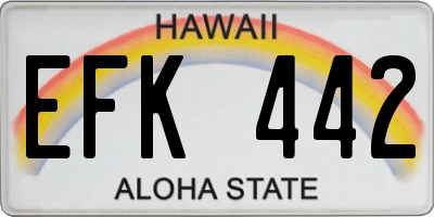 HI license plate EFK442