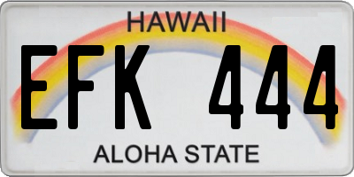 HI license plate EFK444