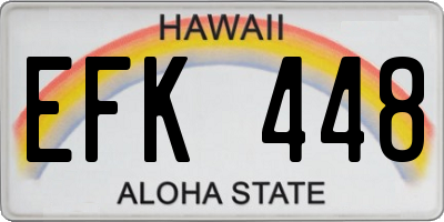 HI license plate EFK448