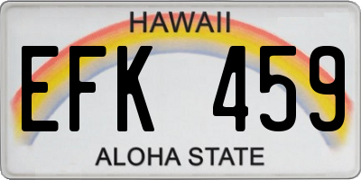 HI license plate EFK459