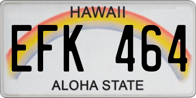 HI license plate EFK464