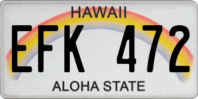 HI license plate EFK472