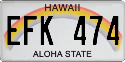 HI license plate EFK474