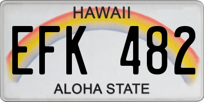 HI license plate EFK482