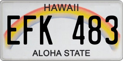 HI license plate EFK483