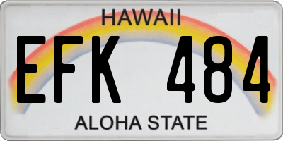 HI license plate EFK484