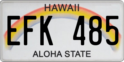 HI license plate EFK485