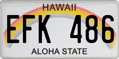 HI license plate EFK486