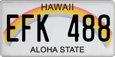 HI license plate EFK488