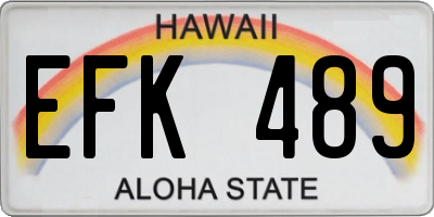 HI license plate EFK489