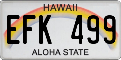 HI license plate EFK499