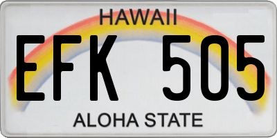 HI license plate EFK505