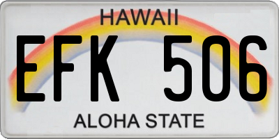 HI license plate EFK506