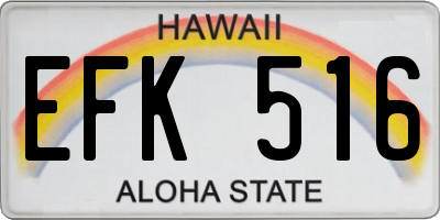 HI license plate EFK516