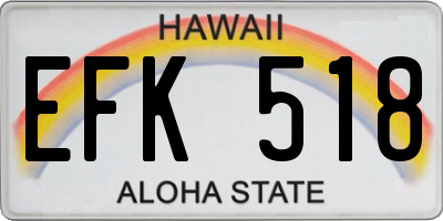 HI license plate EFK518