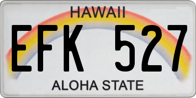 HI license plate EFK527