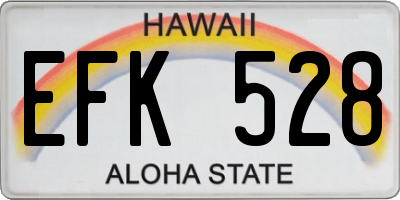 HI license plate EFK528