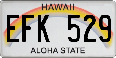 HI license plate EFK529