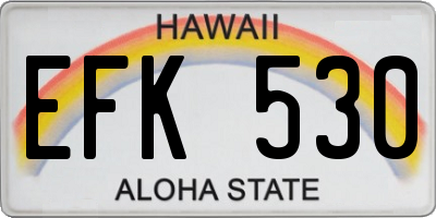 HI license plate EFK530