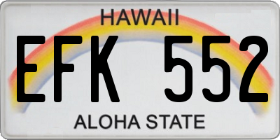 HI license plate EFK552