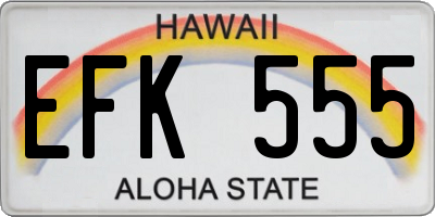 HI license plate EFK555