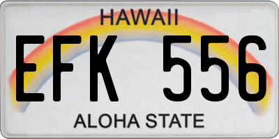 HI license plate EFK556