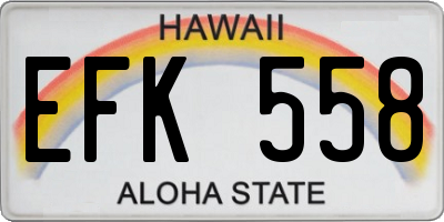 HI license plate EFK558