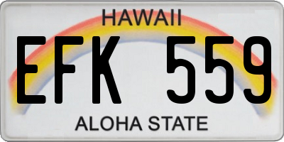 HI license plate EFK559