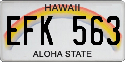 HI license plate EFK563