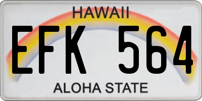 HI license plate EFK564