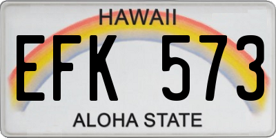 HI license plate EFK573