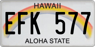 HI license plate EFK577