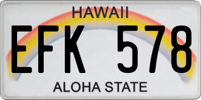 HI license plate EFK578