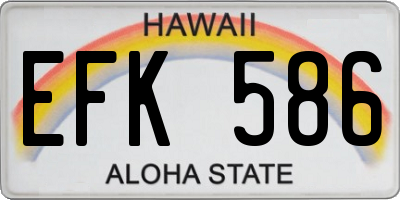 HI license plate EFK586