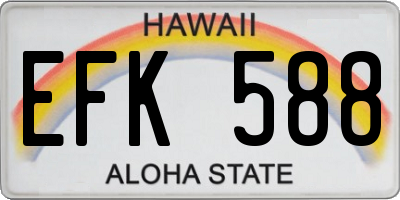 HI license plate EFK588