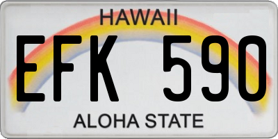 HI license plate EFK590