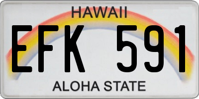 HI license plate EFK591