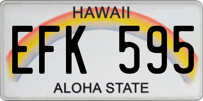 HI license plate EFK595