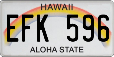 HI license plate EFK596