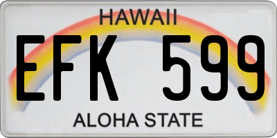 HI license plate EFK599