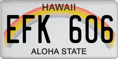 HI license plate EFK606