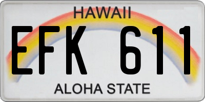 HI license plate EFK611