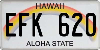 HI license plate EFK620