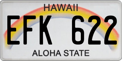 HI license plate EFK622