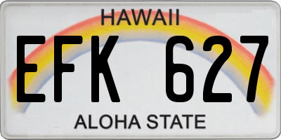 HI license plate EFK627